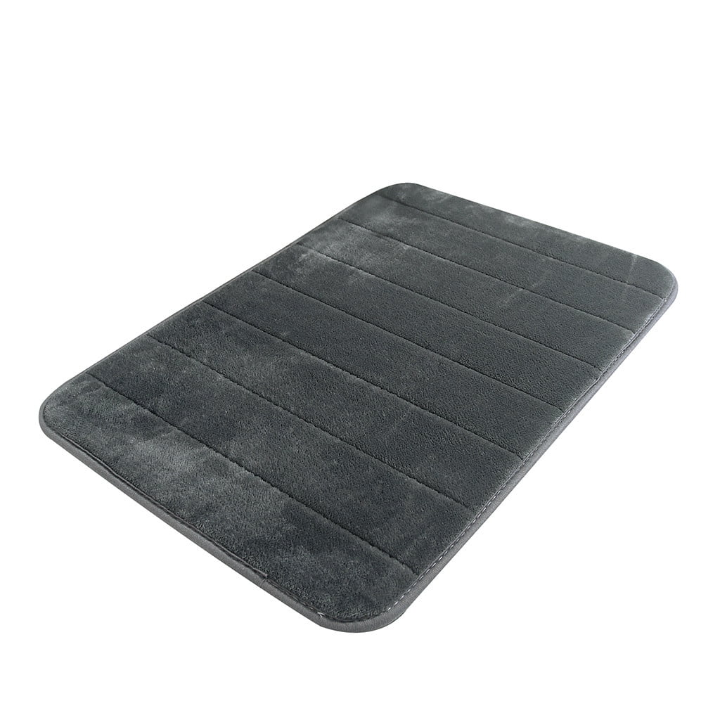 Lksixu Water Absorbent Shower Mat, Thick Bath Rugs for Bathroom Non Slip Ultra Soft Bathroom Rugs for Bathroom Floor & Tub(17 X 24in) 17" x 24" Gray