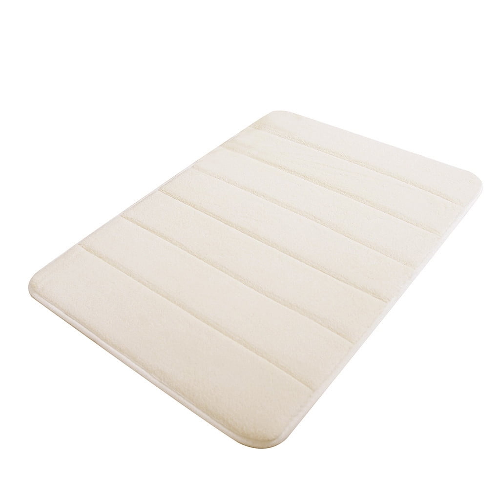 Lksixu Water Absorbent Shower Mat, Thick Bath Rugs for Bathroom Non Slip Ultra Soft Bathroom Rugs for Bathroom Floor & Tub(17 X 24in) 17" x 24" White