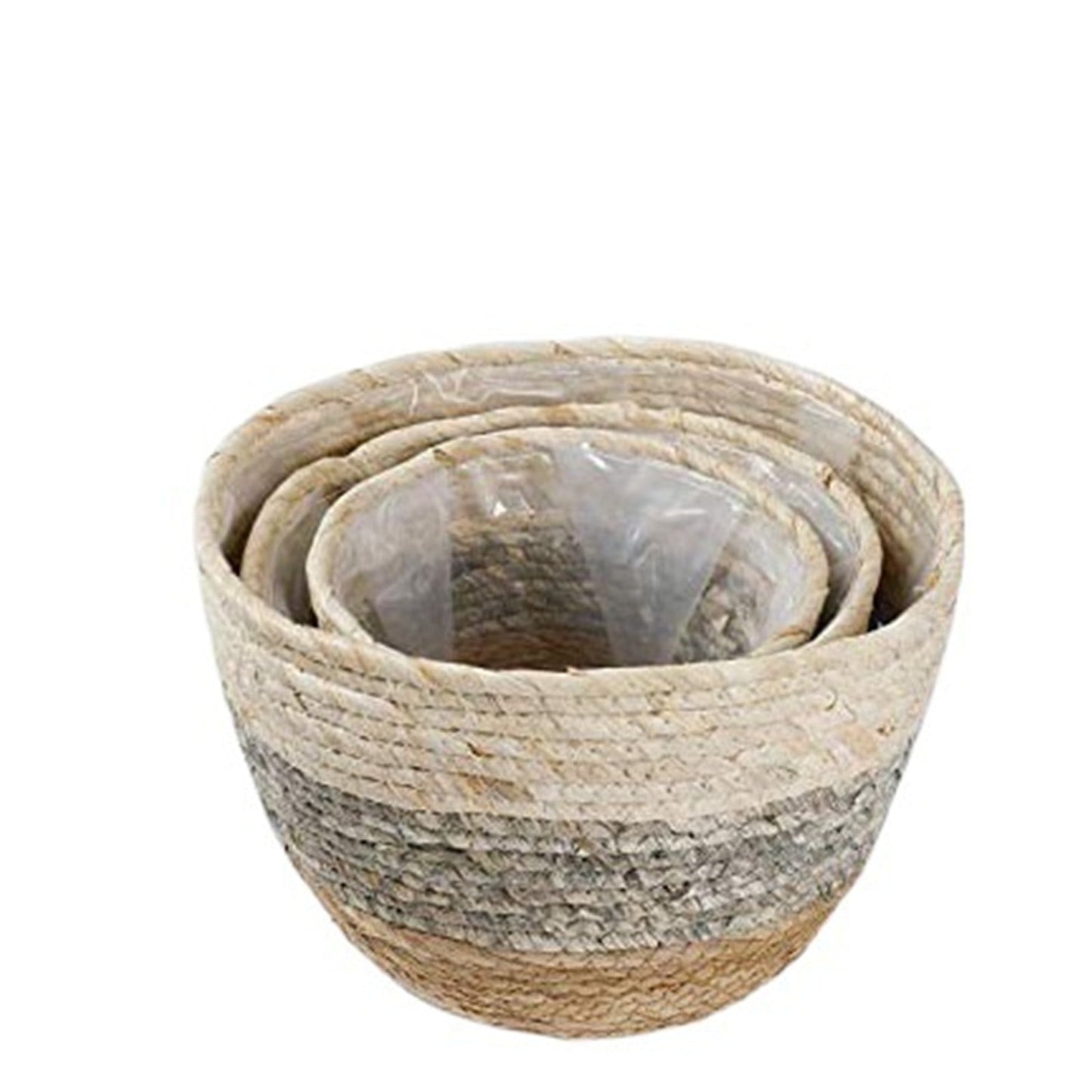 Darzheoy Woven Seagrass Plant Basket, Flower Pots Home Boho Decor, Storage Picnic Grocery Straw Bag for Plant Artificial Tree - 5.5"×8.7"×6.3 B