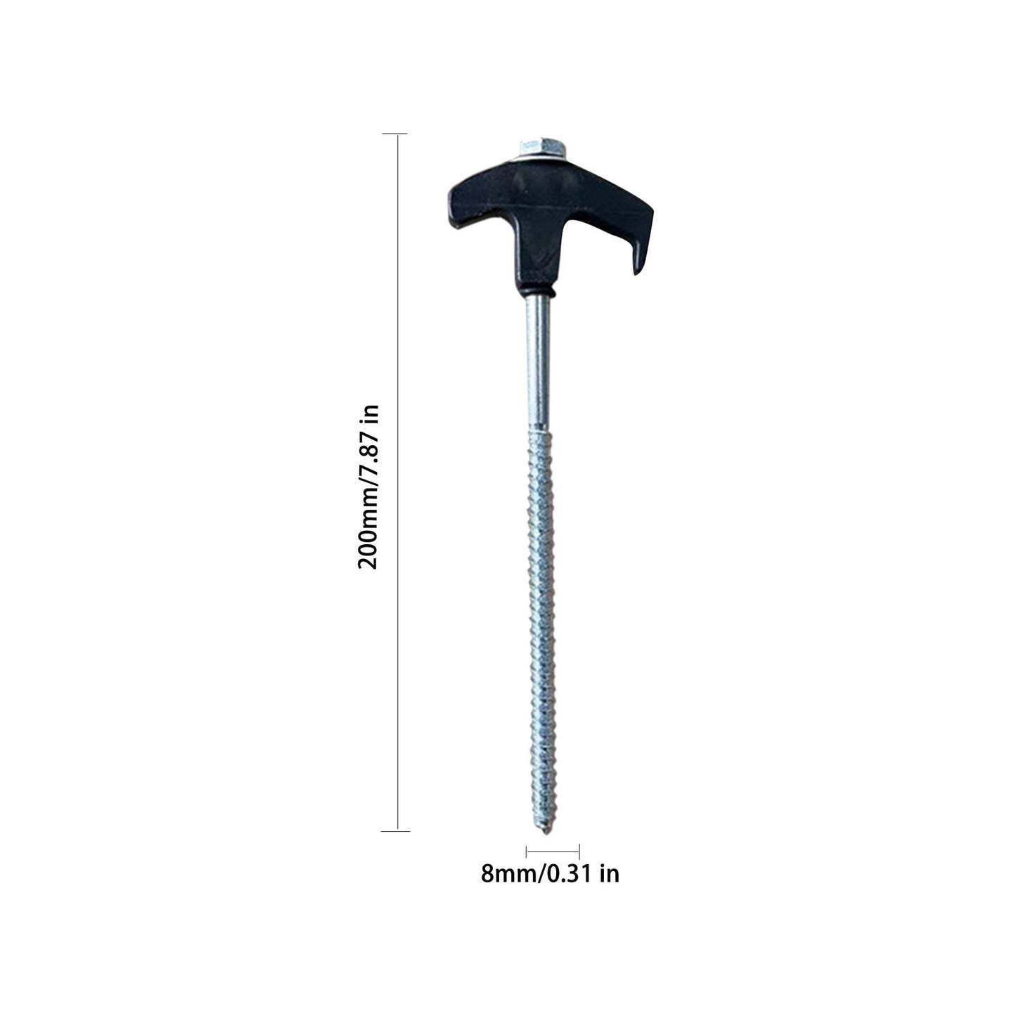 Chmadoxn Tent Stakes Heavy Duty, 8 Inch Screw in Tent Stakes, Ground Anchors Screw in, Tent Pegs Camping Stakes, Metal Threaded Tent Spikes 8 pc Black