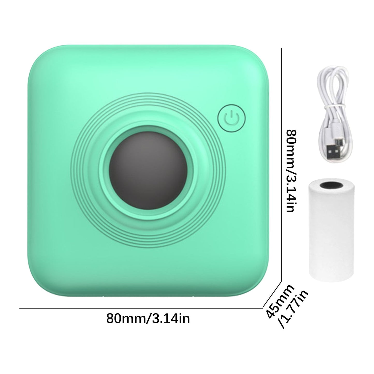 Back to School Chmadoxn Thermal Portable Bluetooth Printers, High Resolution Instant Photo Printer, Mini Wireless Thermal Image Photo Printers for Android IOS Mobile Phone Mini Green