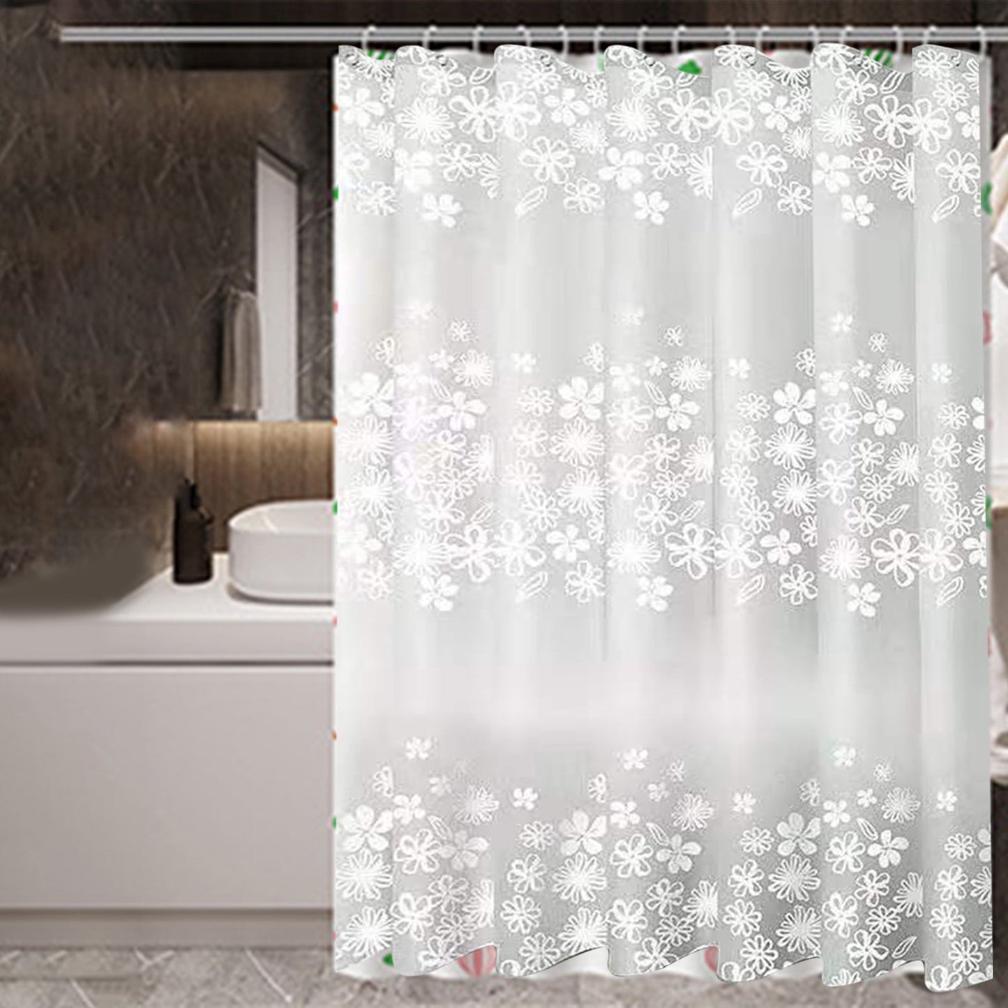 Kdkad Shower Curtain, 31.5×71 Inch Shower Curtain Liner, Waterproof Plastic Shower Liner, Cute Lightweight Shower Curtain for Bathroom 47.2×71 in F
