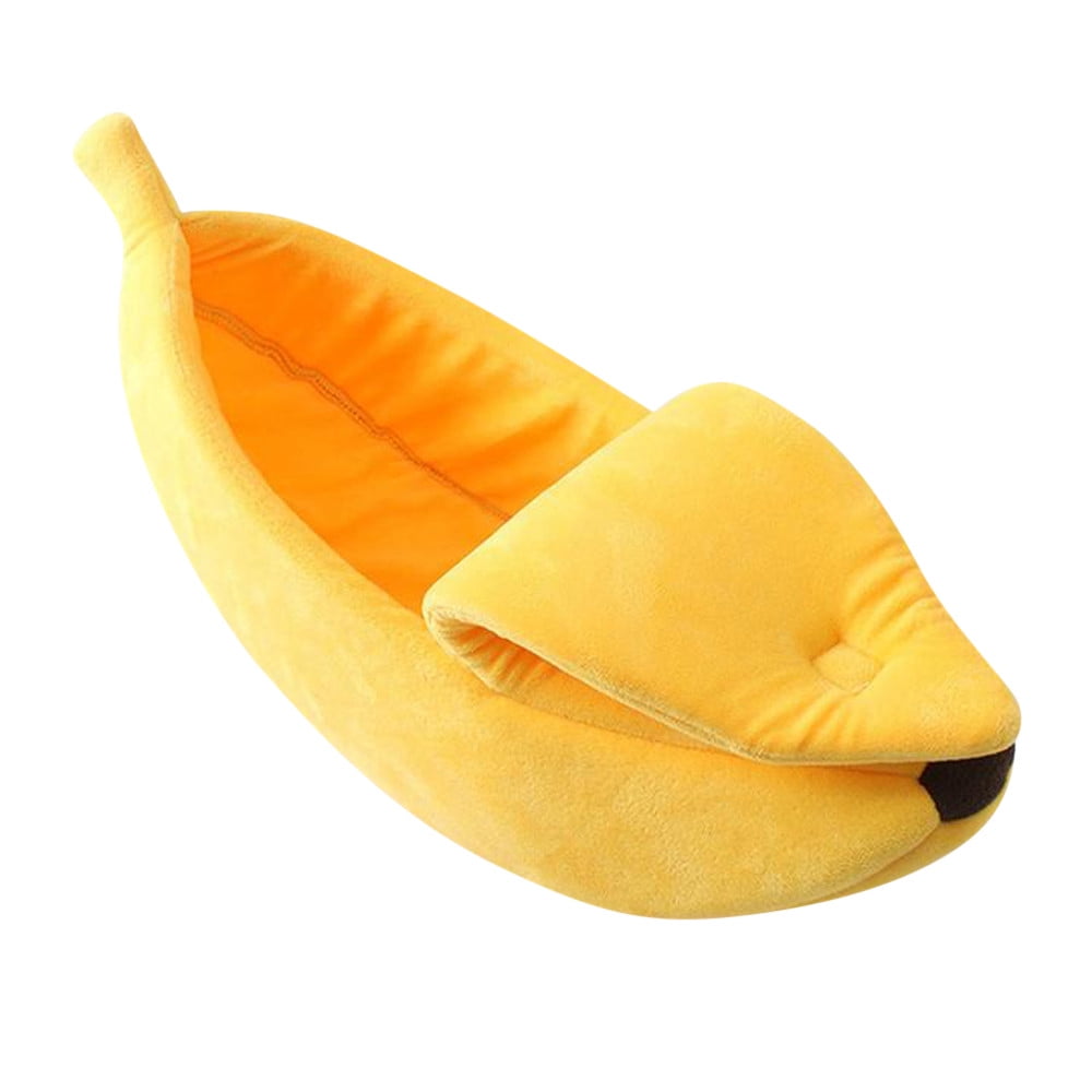 Darzheoy Banana Pet Bed, Cute Funny Fruit Bed with Removable Cushion for Dogs, Indoor Cats, Rabbits, Small Animals Yellow