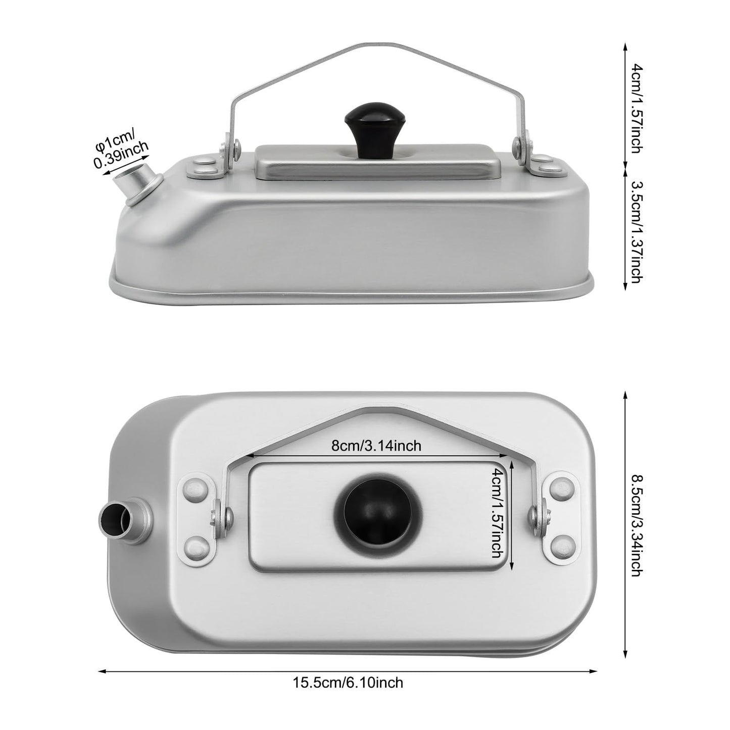 Aluminum Kettle, Solo, Lightweight, 0.3L Outdoor Camp Kettle Silver Open Fire Camping Hiking Backpacking