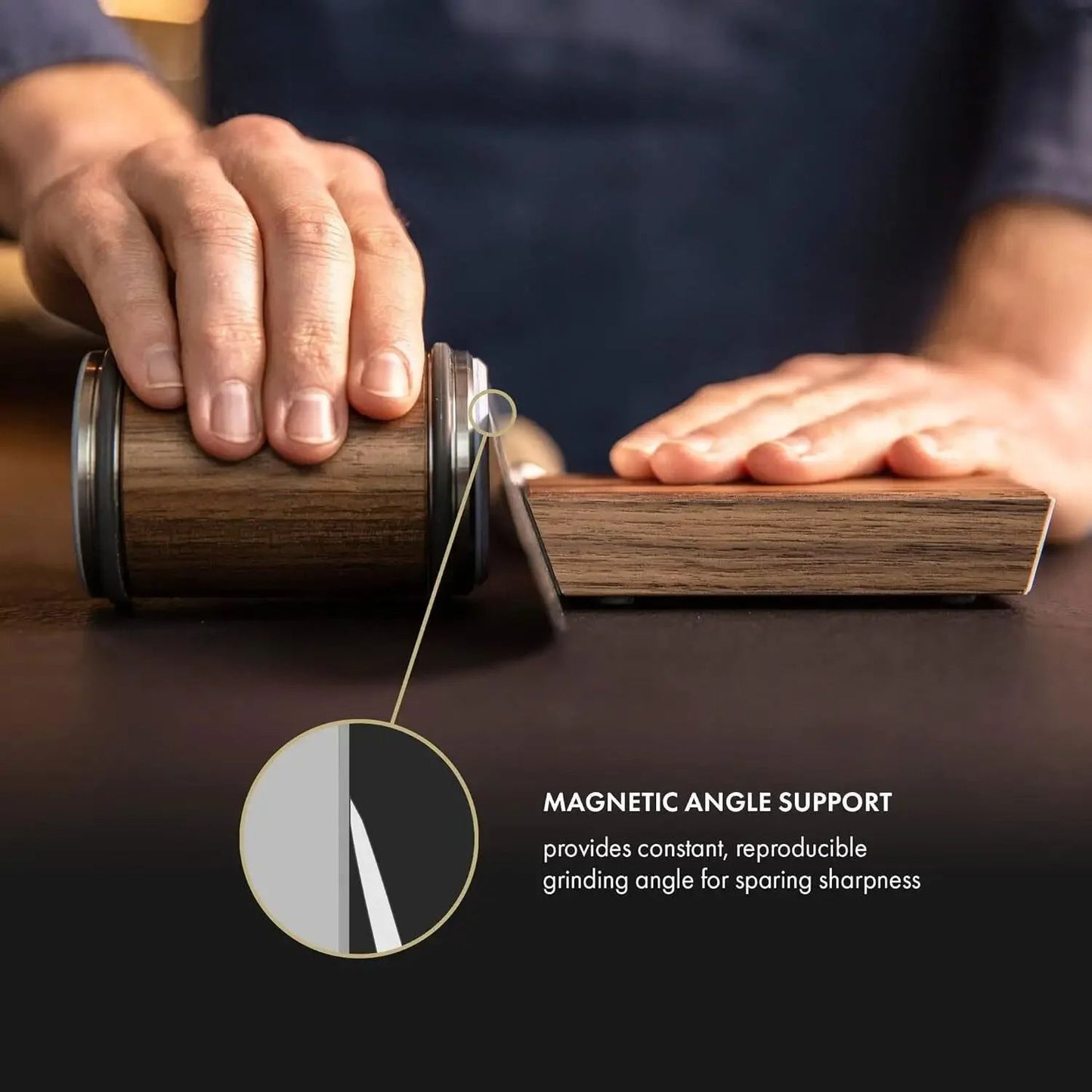 Rolling Knife Sharpener Kit, Rolling Knife Sharpener Tool, Kitchen Knives Knives Sharpener Kit Offers 15 & 20 Degree Magnetic Knife Sharpening Roller.(Wood grain set
8.5 * 5.5 base 10.6 * 6 *. 25cm
)