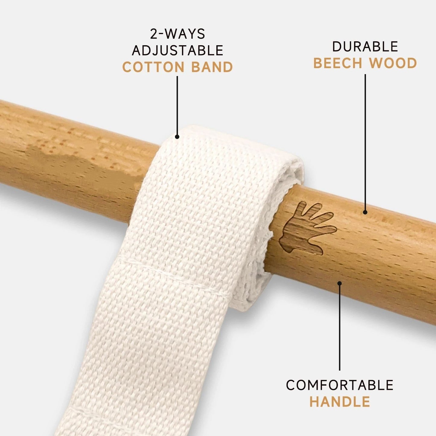Stretching Tool – 2-in-1 Flexibility & Back Trainer | Daily Mobility & Pain Relief | Compact Stretch Aid for Home, Office(natural wood color32*3)