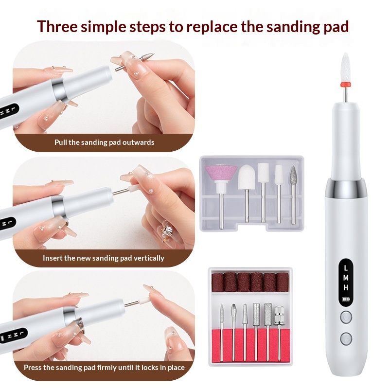Portable Electric Nail Drills, Manicure and Pedicure Sets for Grinding,polishing and Trimming,Rechargeable Pedestal Nail Polisher