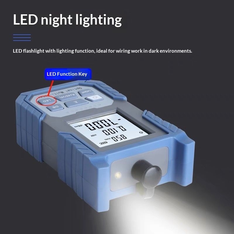 Unique Portable Optical Multimeter, Photometer with VFL, Test Range: 800-170mm Optical Fiber Power Meter FC/SC/ST Universal Interface