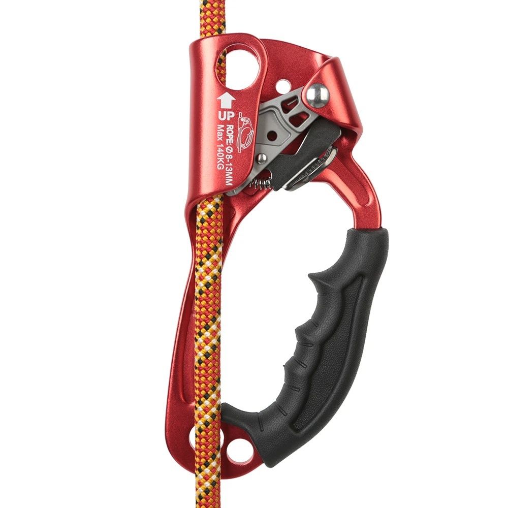 Hand Ascender Rock Climbing Tree Arborist Rappelling Gear Equipment Rope Clamp for 8~13MM Rope for Rock Tree Climbing Arborist Rescue Mountaineering Caving(red)