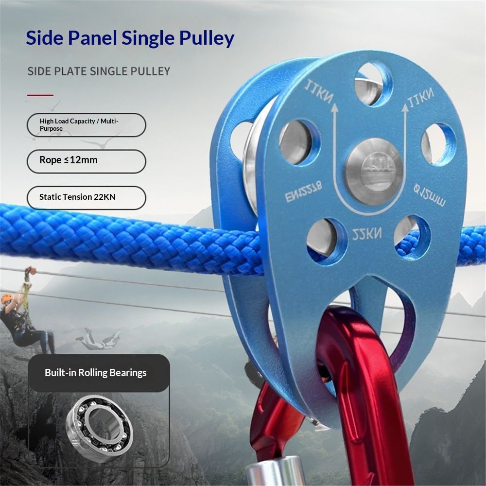 Micro Mobile Single Pulley,22kN(2200kg) for Rigging Arborist Climbing Rescue,2pcs Climbing Pulley with Ball Bearing for Rock Climbing Arborist