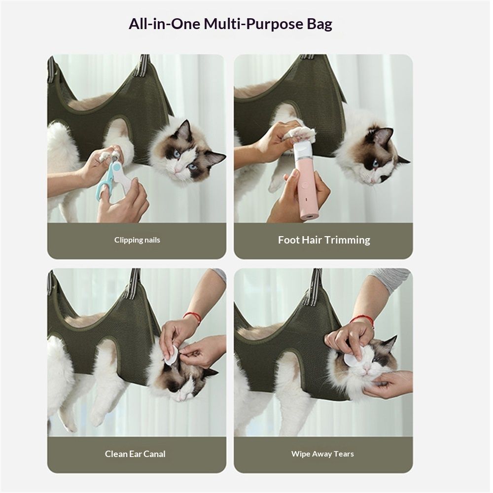 2 pack Cat and Dog Grooming Hammock for Nail Clipping、Grooming,Cat Bathing Bag for cat Nail Trimming,Pet Claw Care Bag, Dog Grooming Harness(S)