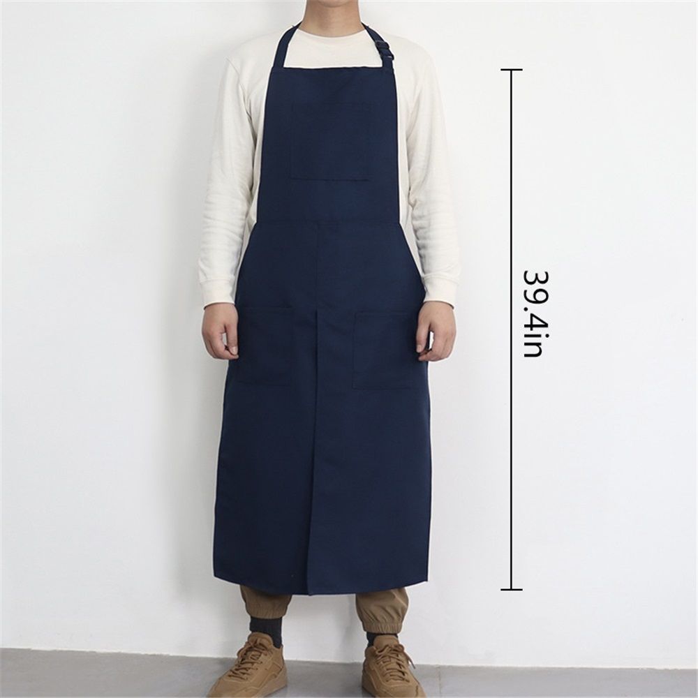 Pottery Apron Split Leg Long Artist Painting Aprons with 3 Pockets for Ceramics Clay Women Men(black)