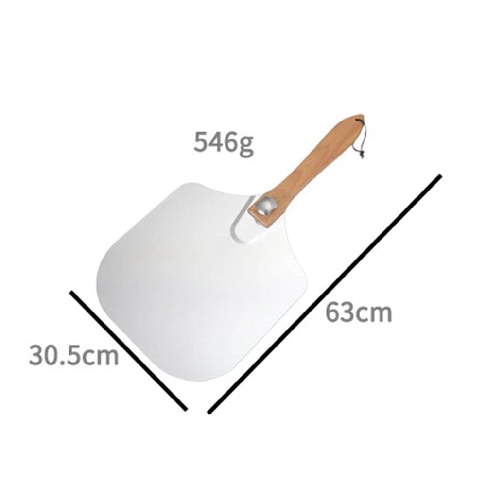 Removable Pizza Shovel With Foldable Wooden Handle For Easy Storage Spatula Paddle For Baking(Flat handle)