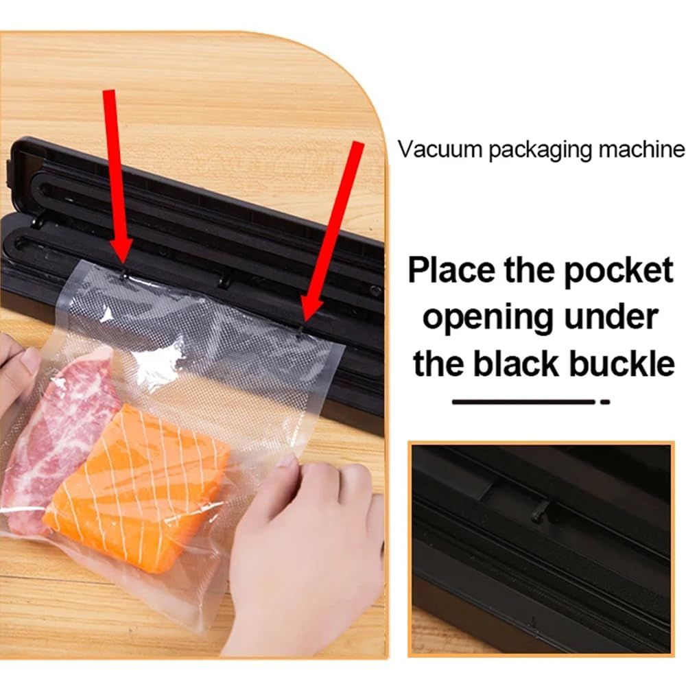 Portable Vacuum Sealer, Automatic Sealer for Food Storage, Easy to Use Compact Food Preservation Sealing Machine for Home & Kitchen,37.3*7*8.5cm,black