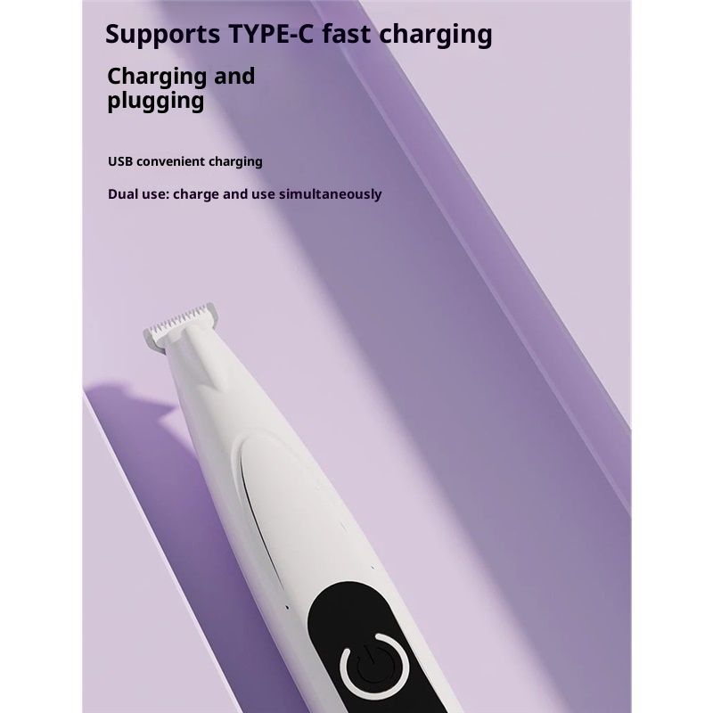 Upgrade Pet Micro Precision Trimmer, Multifunctional Pet Hair Clippers for Grooming with LED Light, Low Noise Waterproof Rechargeable Pet Paw Trimmer (White Wide)