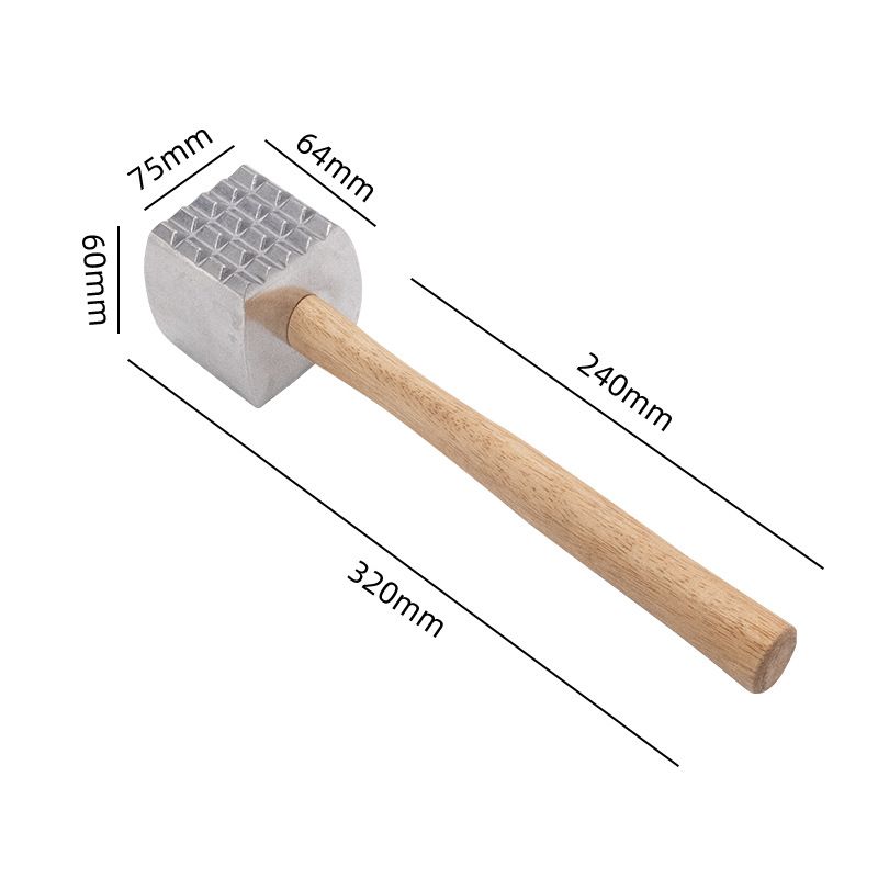 Foodservice Wood Handle Aluminum Meat Tenderizer/Mallet/Hammer, home Western restaurant steak loosening meat hammer
