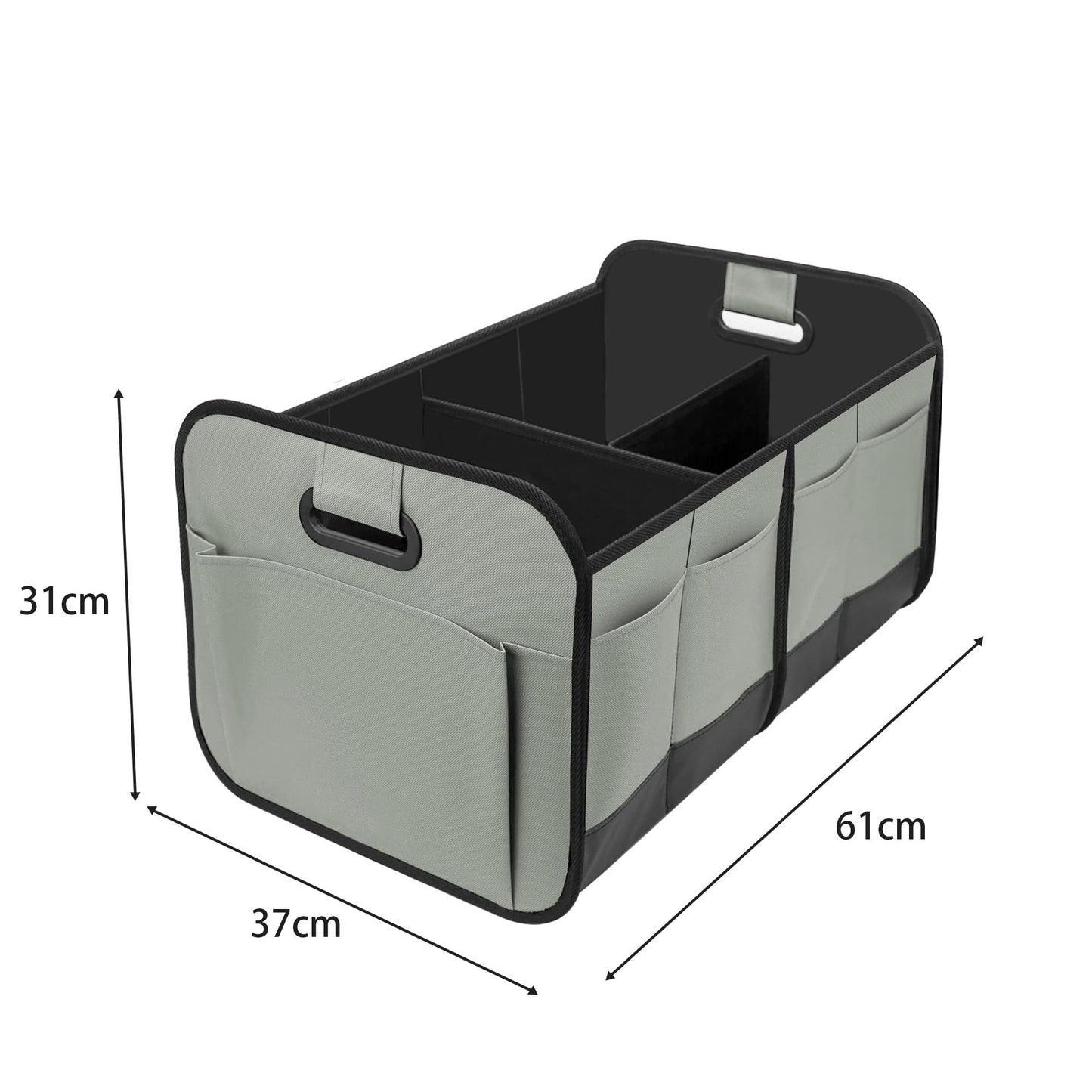 Car Trunk Organizer, Car Storage Organizer with 70L Large Capacity Waterproof Collapsible and 10 Pockets, Oxford,Trunk Organizer for Car (Grey)