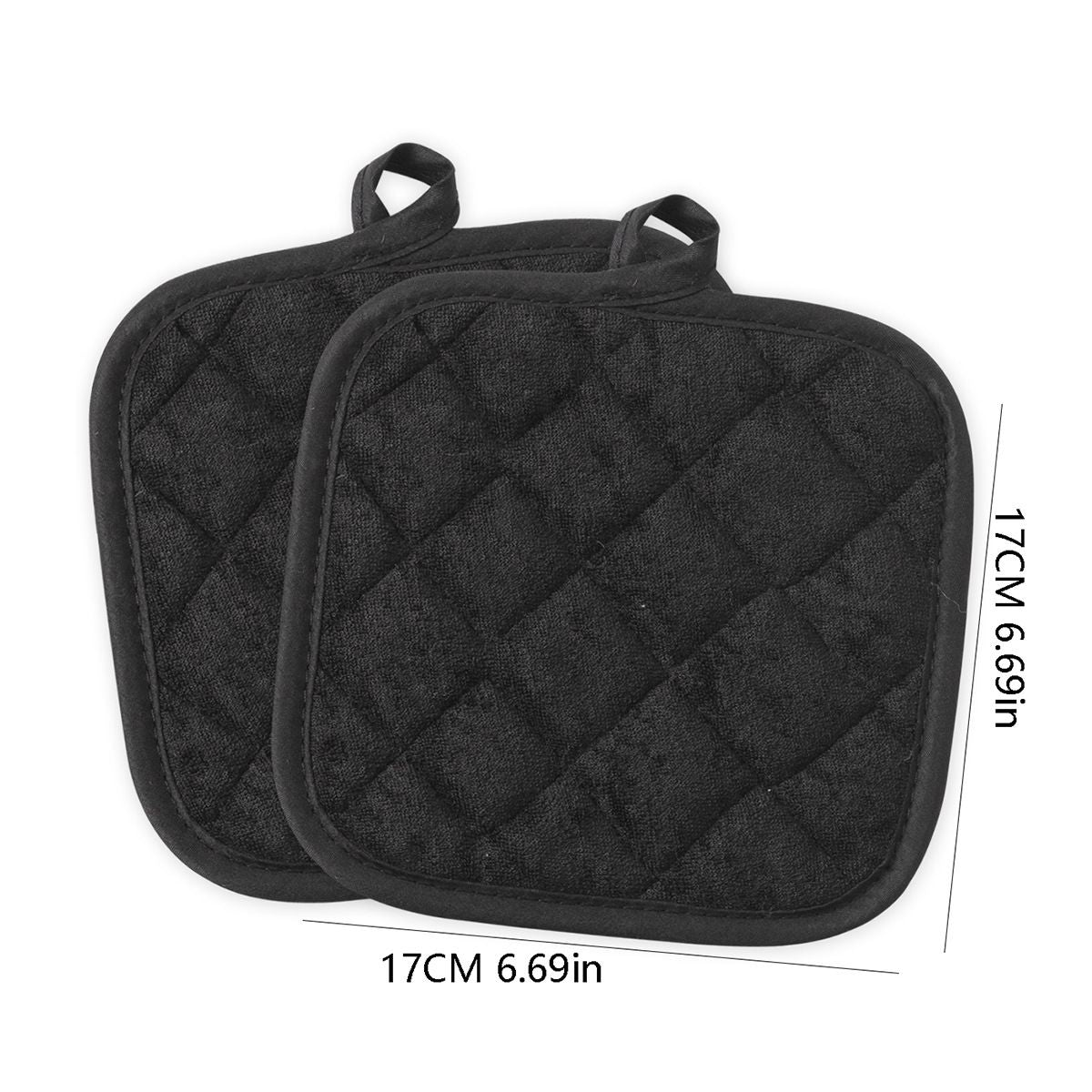 6 PCS Pot Holders for Kitchen, Cotton Potholers with Great Heat Resistance, Hot Pads, for Cooking and Baking (17 * 17 silver black 1 piece)