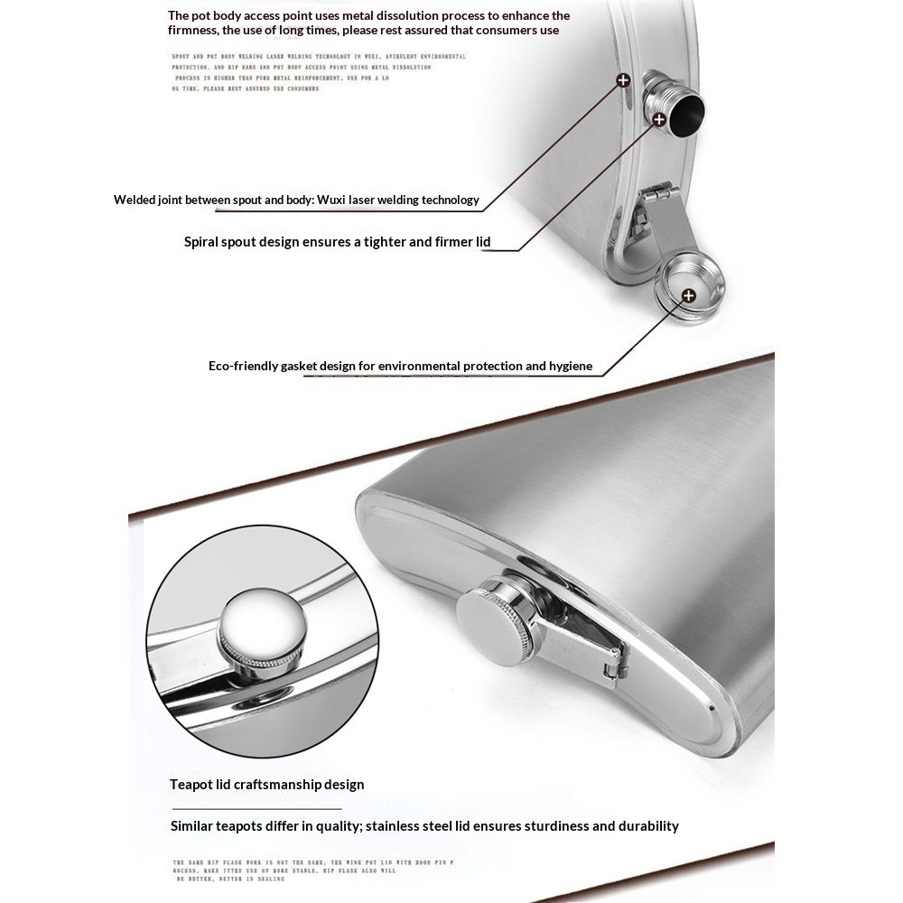 64 oz Classic Style Stainless Steel Liquor Whiskey Hip Flask Silver Vegan Leather Flask Case, Portable Pocket Belt Bag Compatible Protective Travel Holder for Men