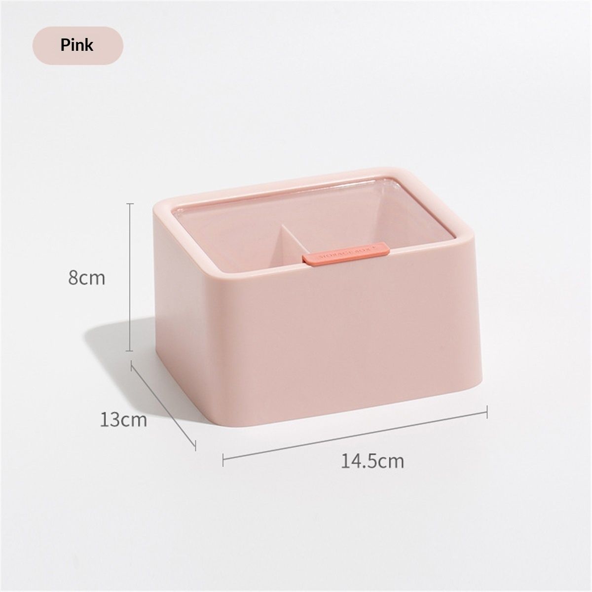 2pcs Qtips Holder Dispenser Cotton Swabs Storage Organizer Plastic Bathroom Canisters with Hinged Lids, Divide 2 Grids(Only storage box)