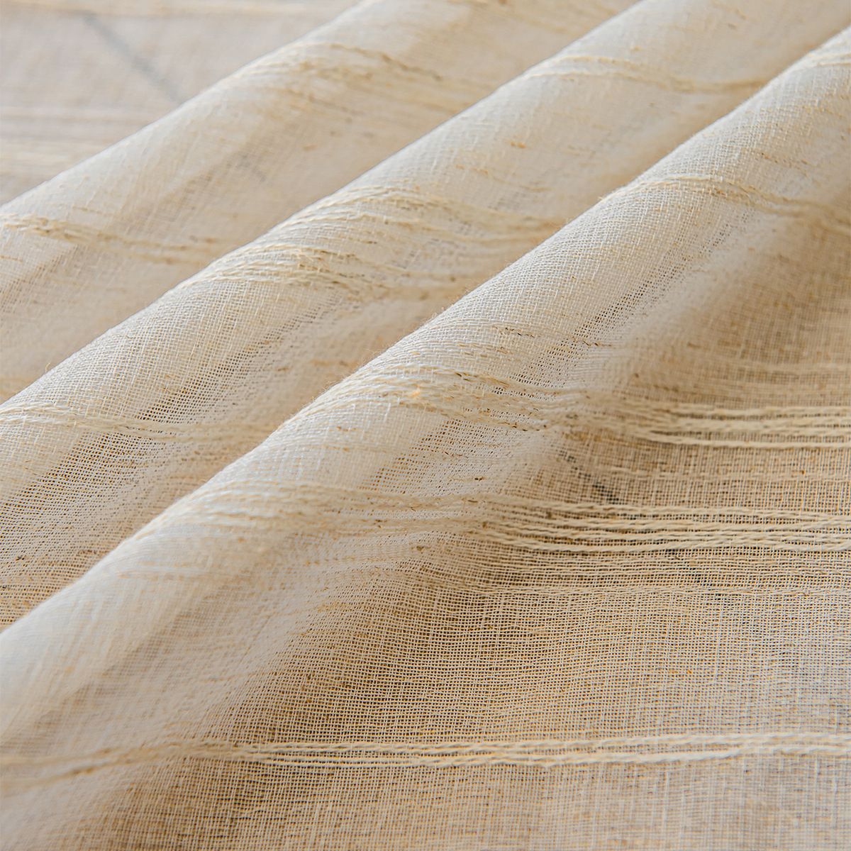 Deeprove Boho Textured Valance Tier, Neutral Bohemian Farmhouse Chic Kitchen Closet Textured Burlap with Tassels, Window Treatment Small Linen Stripe Curtain Wall Decor, 1 Panel 57" W x 24" L