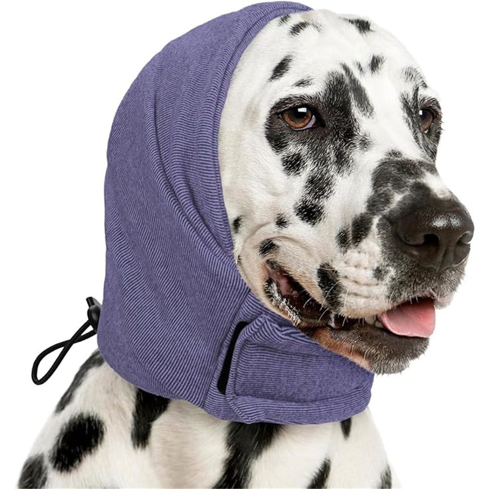 Dog Calming Hoodie, No Shake Ear Wraps for Dogs, Ear Protection Cover Muffs, Head Warp for Anxiety Relief, Noise Reduction, Hematoma, Grooming and Force Drying Protector,(lavender)