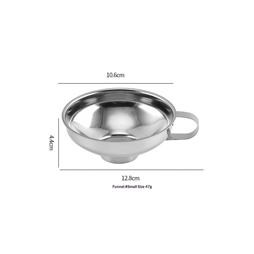 Stainless Steel Canning Funnel with Handle for Wide and Regular Jars & Canning Jars, Wide-Mouth Funnels for Transferring Liquid and Dry Ingredients, Fluid, Oil, Powder, Beans & Jams(small size)