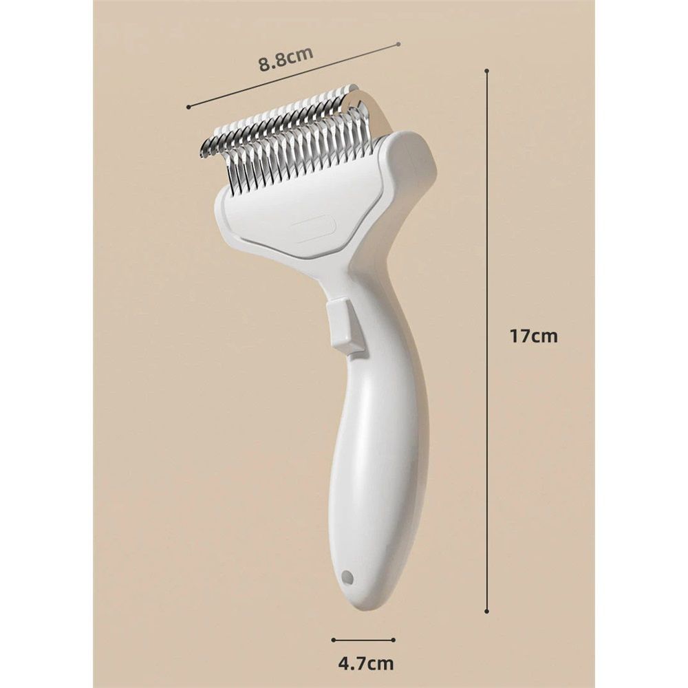 Deshedding Tool For Pets Stainless Steel Detangling Comb To Remove Knots & Shedding Slicker Brush For Dog Cats(white)