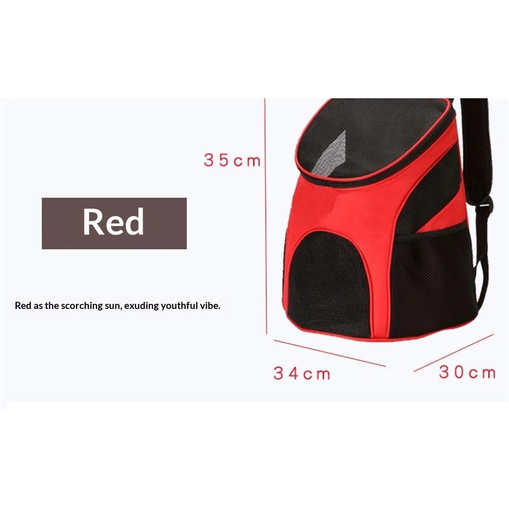 Small Dogs and Cat Backpack Carrier,Pet Backpack Carrier, Ventilated, Safety Strap, Buckle Support Designed for Hiking Travel Camping Outdoor, Red