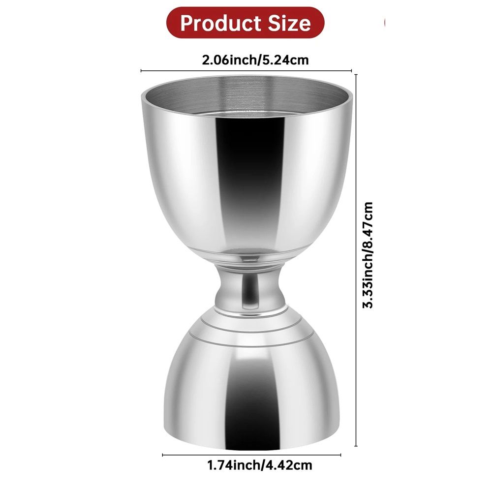 2pcs Premium Stainless Steel Bar Tool Measuring Marks, Durable Double Jigger, Bar Measuring Set Measuring cup with scale (primary colors)