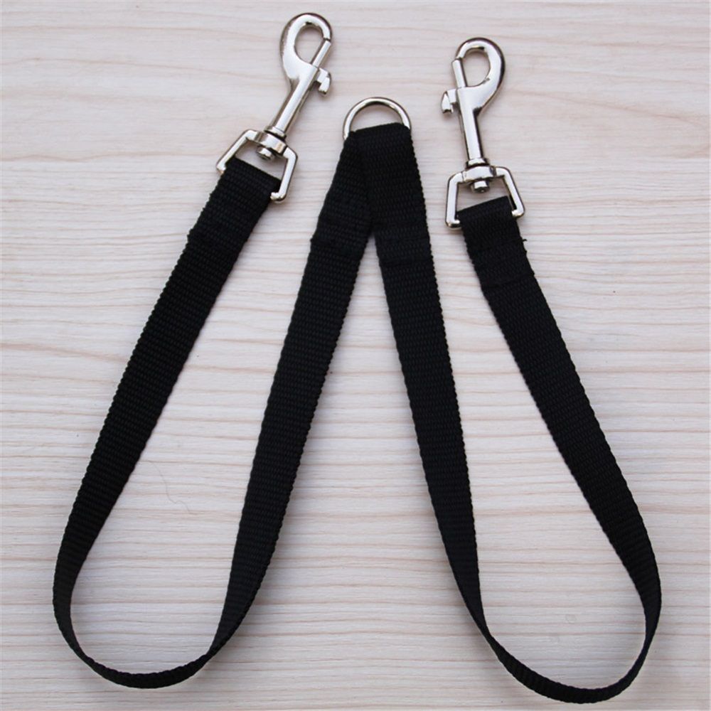 Coupler for Walking Two Medium or Larger Dogs Together, (Medium length 45 centimeters, width 2.0 centimeters black)