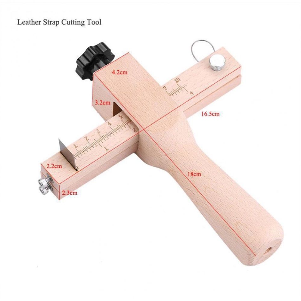 Leather Strap Cutter, Strip and Strap Leather Wood DIY Craft Hand Cutting Tool Adjustable