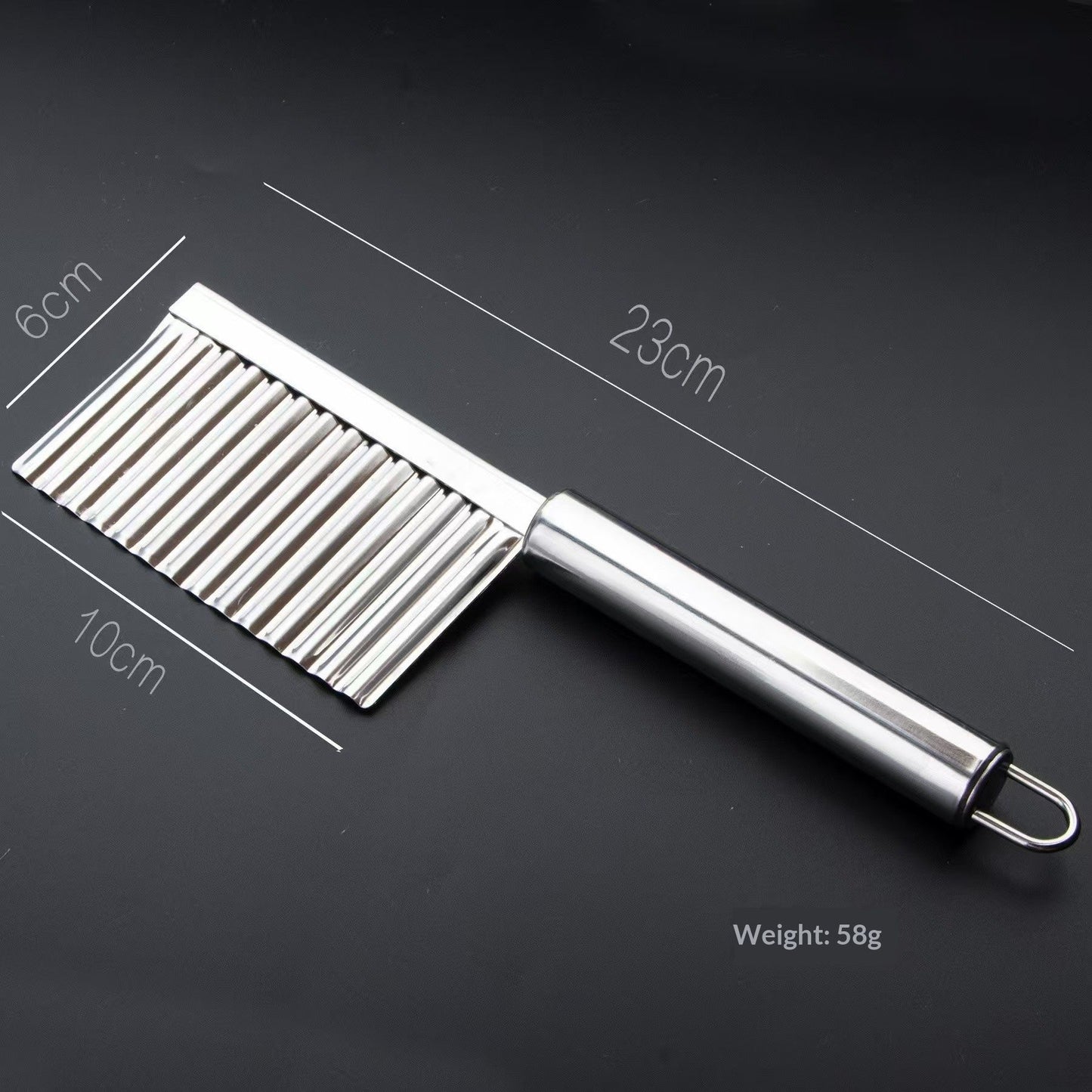 2pcs Home Kitchen Plastic Handle Stainless Steel French Fries Potato Carrot Wavy Crinkle Cutter Slicer Handheld Chipper Chopper