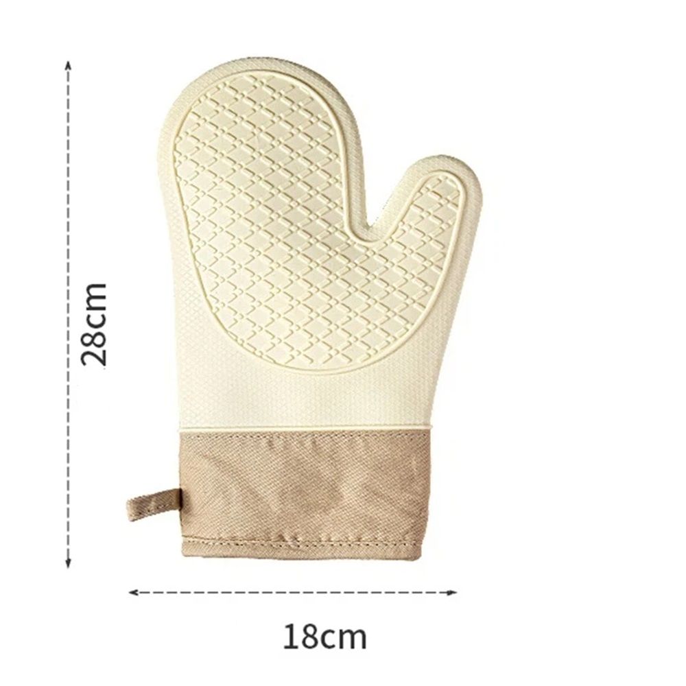 Silicone Oven Mitts,Heat Resistant up to 300°F, Oven Gloves with Soft Lining, Non-Slip Kitchen Essentials, Kitchen Gadgets, Apartment Essentials, Great Gift for Cooking (beige-1pair)