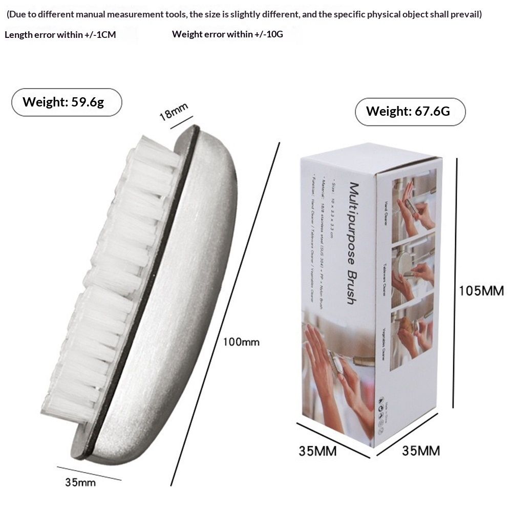 2pcs Vegetable and Fruit Cleaning Brush, Stainless Steel Cleaning Brush, Microfiber Scrubbing Pad, Multipurpose Kitchen Tool