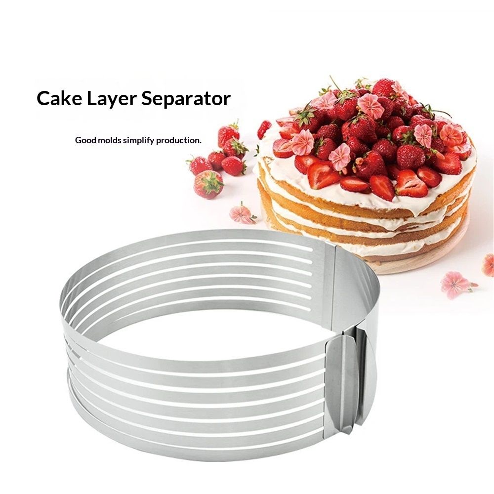 Cake Leveler Slicer, Adjustable Round Cake Rings, Cake cutter Stainless Steel Cake Slicing Accessories, 6 inch
