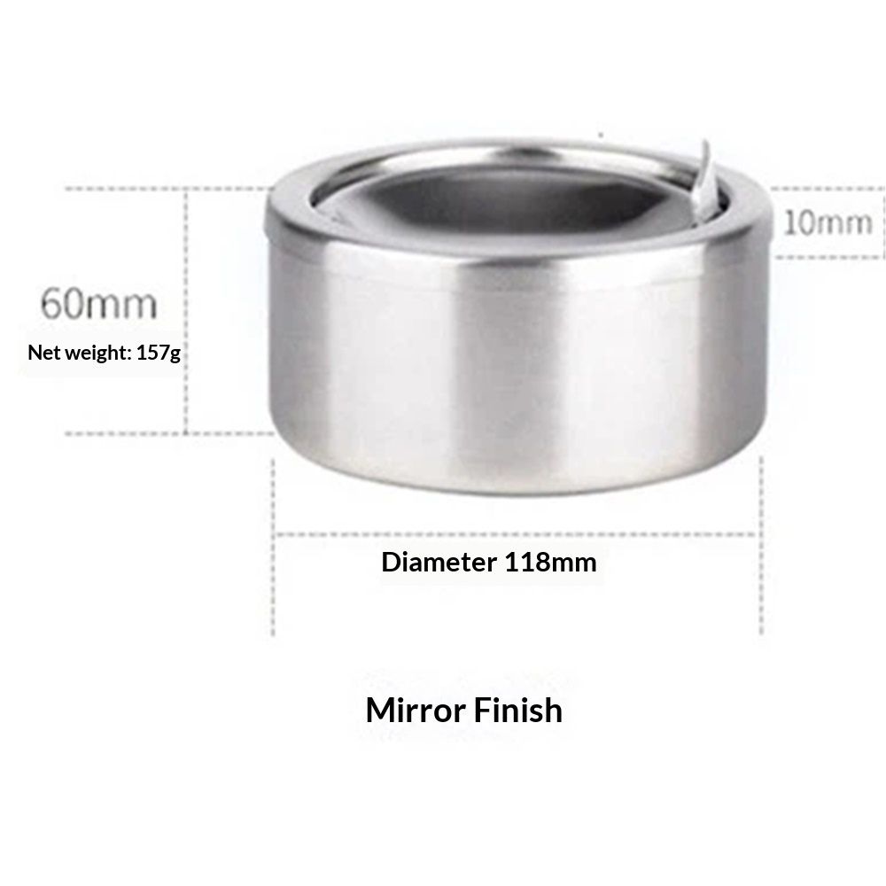2pcs Silver Metal Ashtray with a Lid for Cigarettes - Windproof Outdoor Ashtrays Can Patio Outdoor Indoor Decorative Fancy Ash Tray