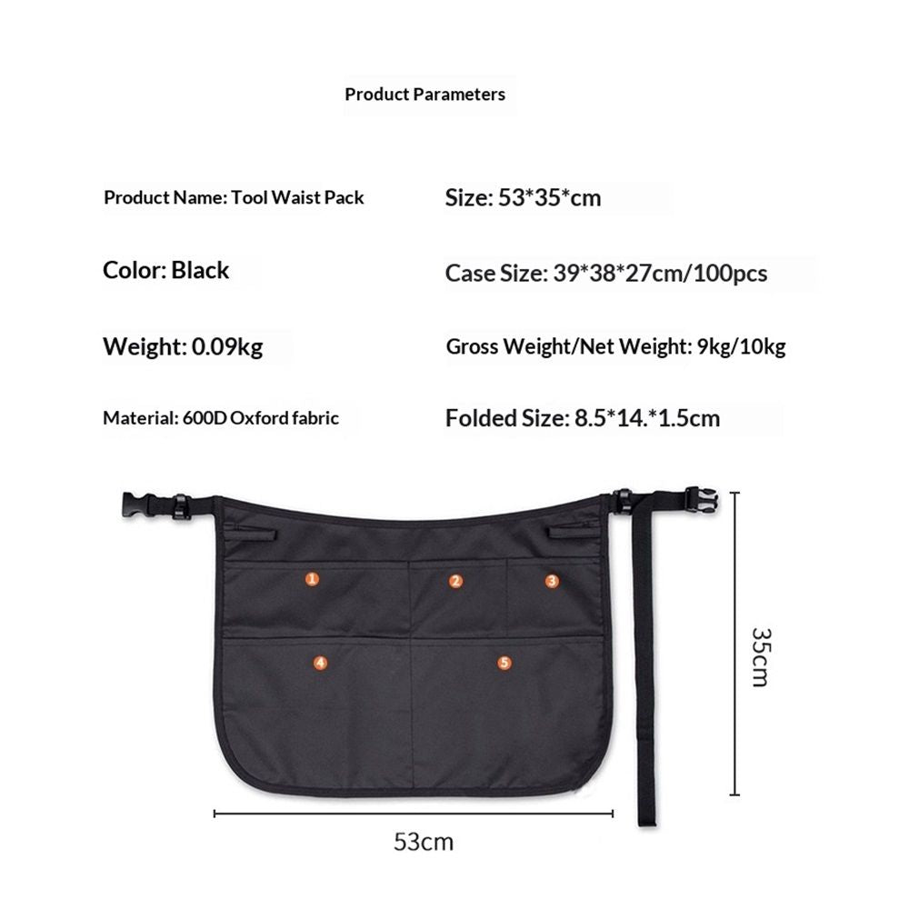 5-Pocket Waterproof Professional Cleaning Apron. Made for Pro Cleaners. Like a Cleaning Caddy Around Your Waist(only bag)