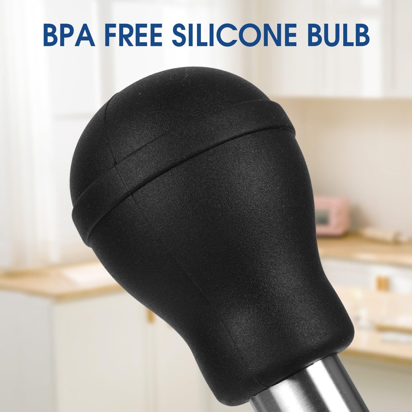Baster with Silicone Suction Bulb, Stainless Steel Food Grade Turkey Baster for Cooking, Baking, Injecting Marinade ,Black