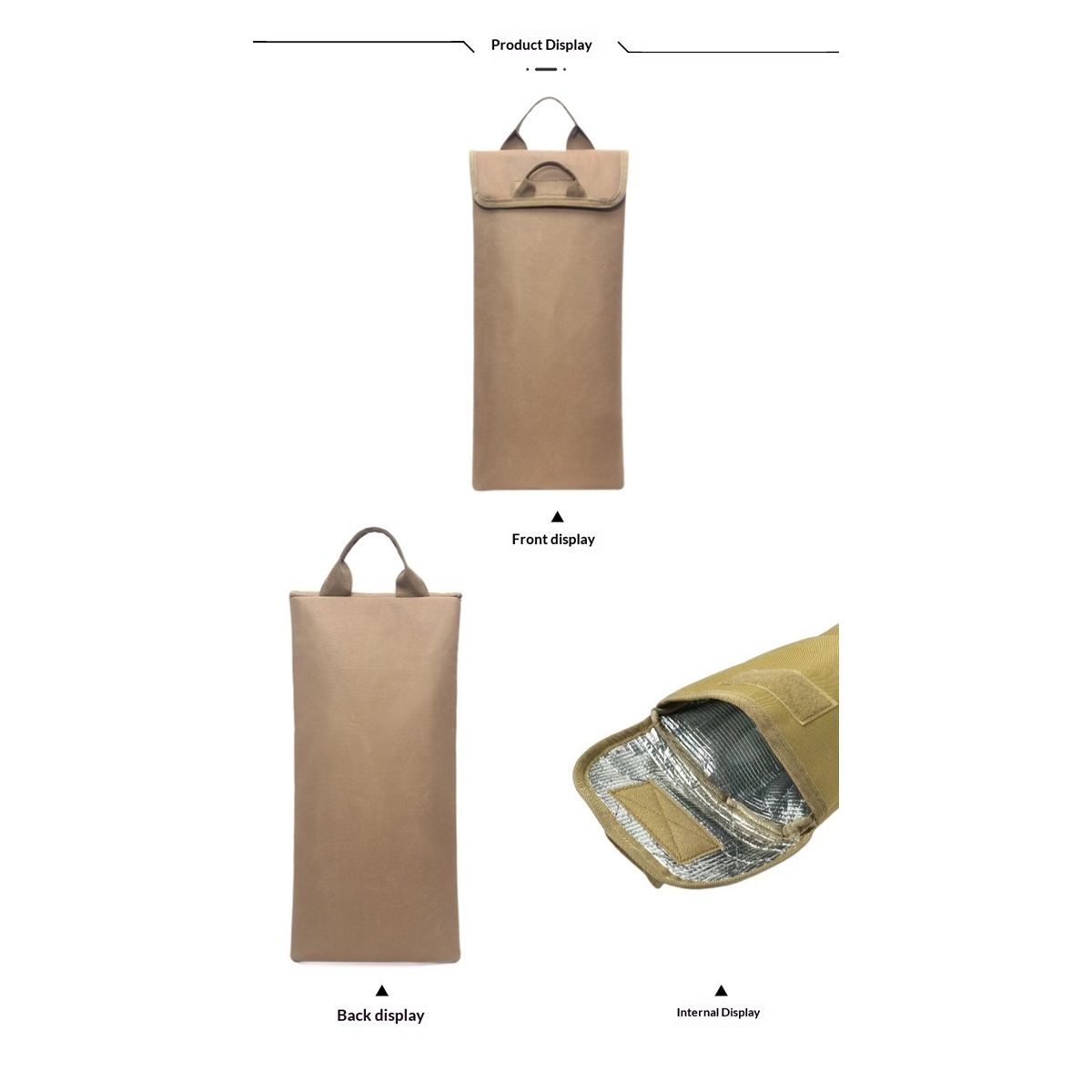 Water Bladder Insulator Bag, khaki polyester Hydration Insulation Sleeve Cover Cooler Accessories 3L Protective Bag Keep Cold(Excluding inner container)