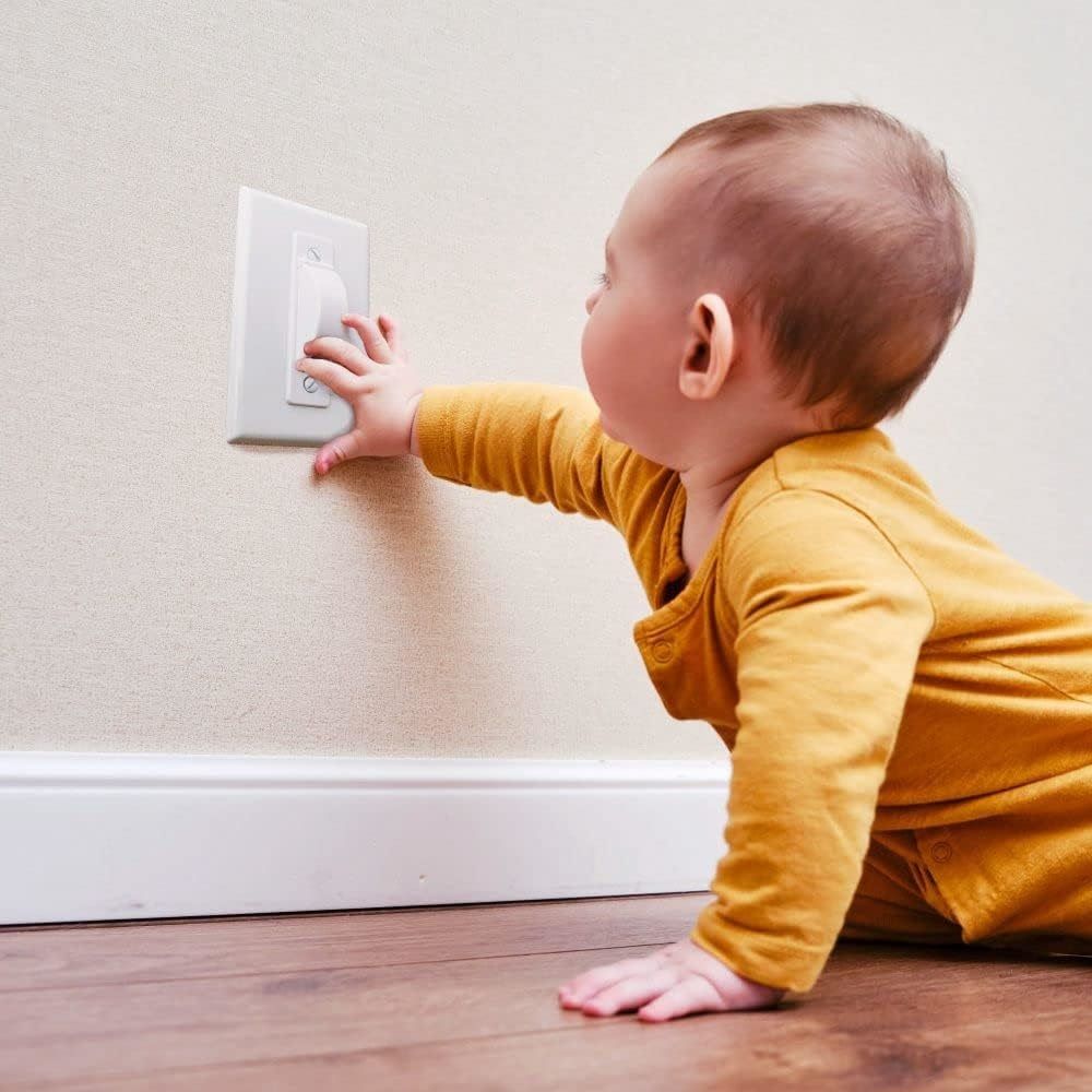 4 pack Wall Switch Guard, Child Proof Light Switch Cover Guard | Toggle Style | Light Switch Protection | Keep Toggle Switch in On or Off Position | White(Excluding screws)