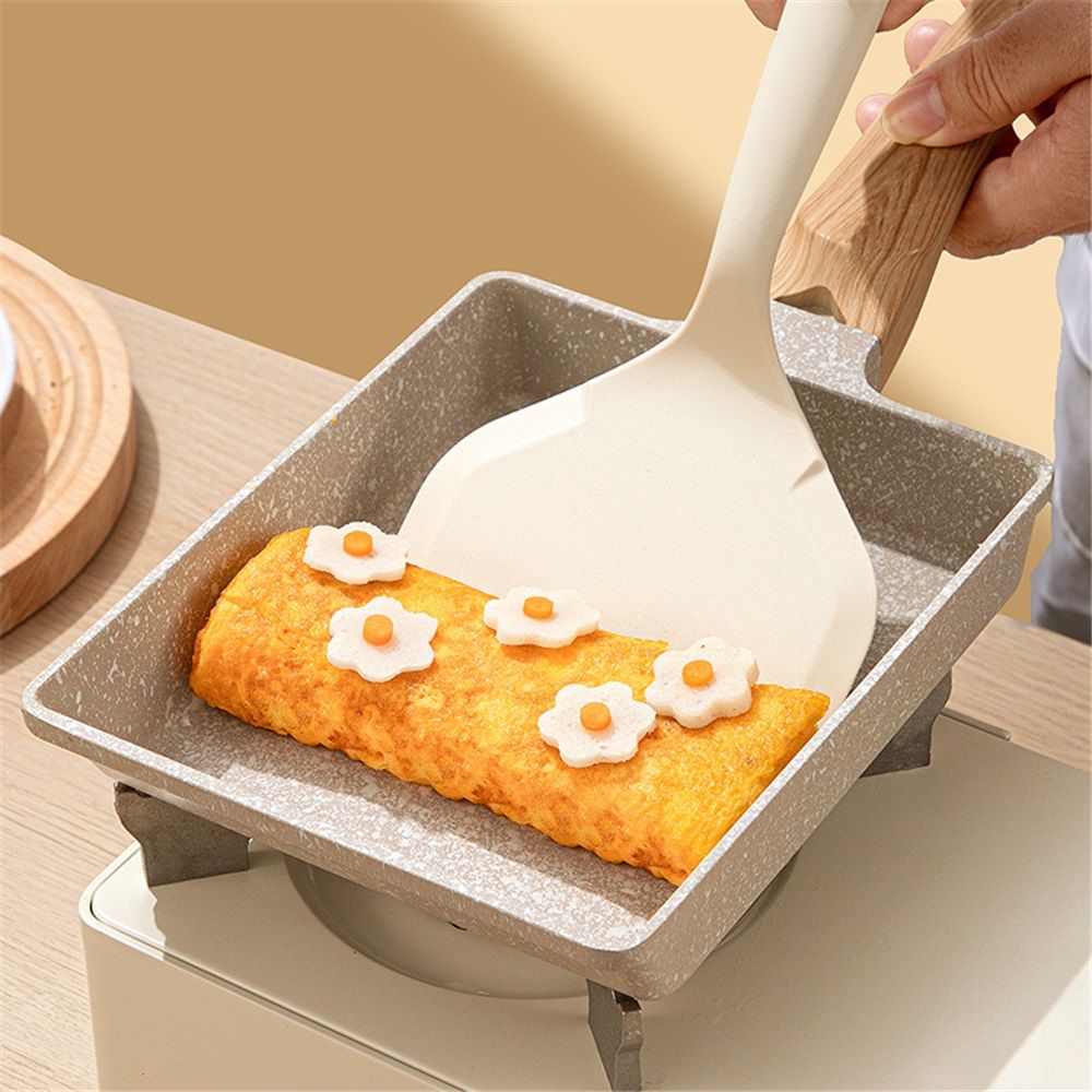 2 pack Spatula,Nonstick Pancake Shovel,Silicone Omelette Spatulas for Egg, Cookie, Omelette, Fish, Burgers (White)