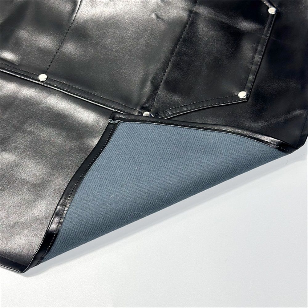 Professional Leather Hair Cutting Hairdressing Apron for Hairstylist - Multi-use, Adjustable with pockets (Black)