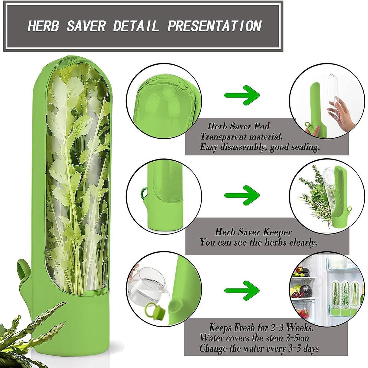 4Pcs Herb & Vegetable Fresh Storage Containers-Pink