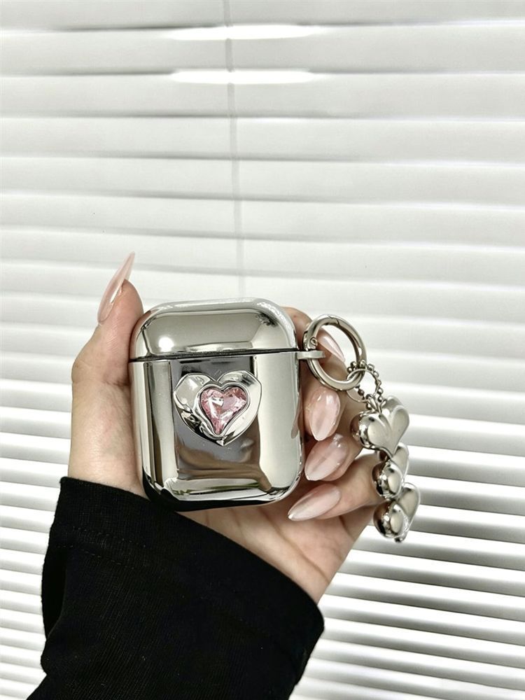 Floral Electroplated Case + 3 Heart Charms AirPods Pro