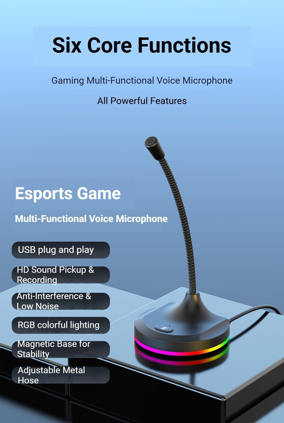 RGB Desktop Microphone Standard Model White