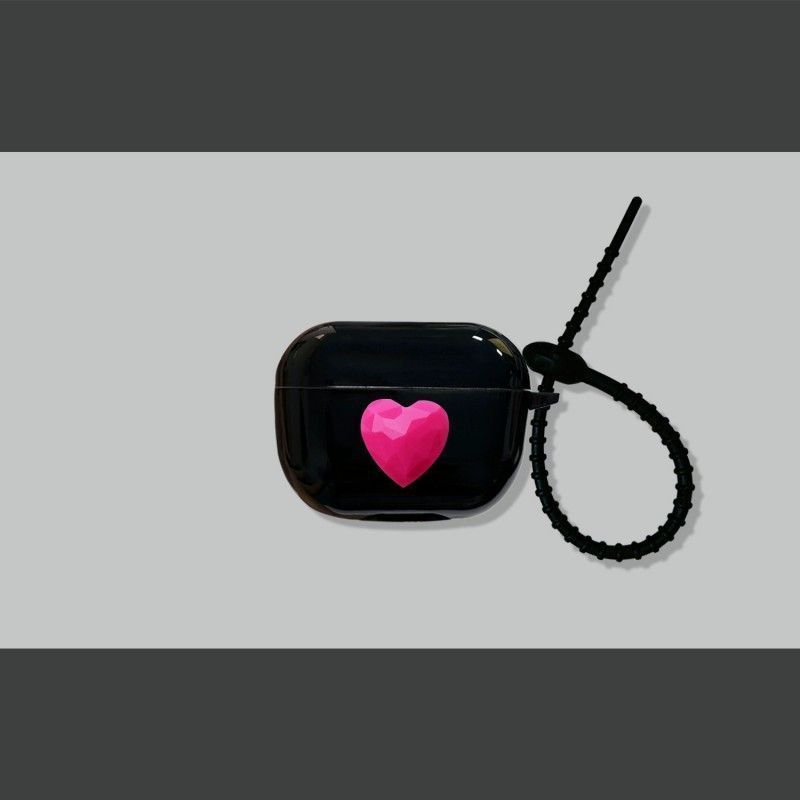 Solid Black Soft Case + Hook AirPods 1/2