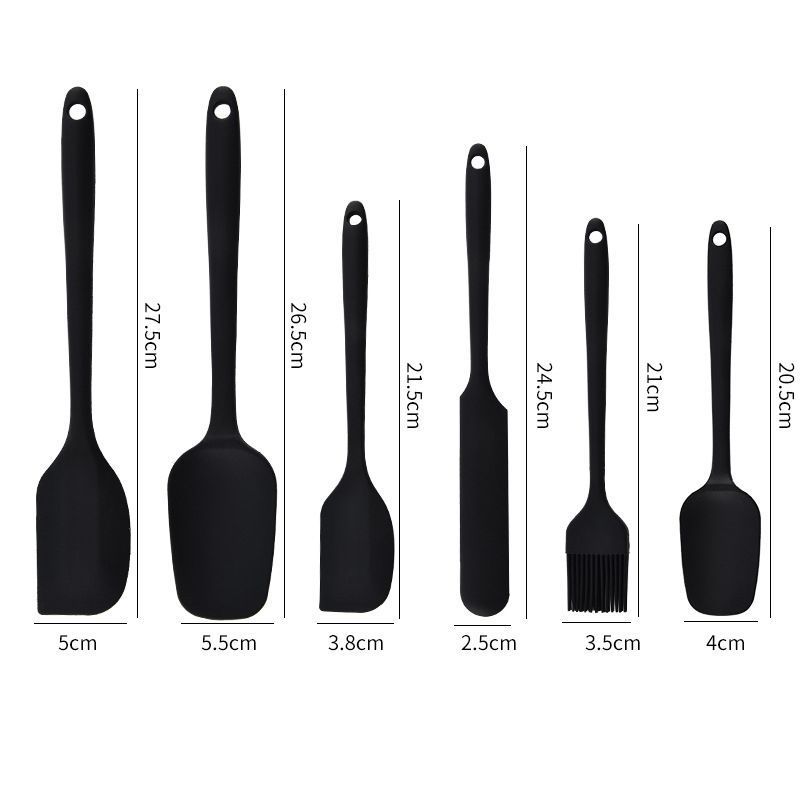 6Pcs Food-Grade Silicone Scraper Set, Baking Cream Spatulas (Green)(2 set/12PCS)