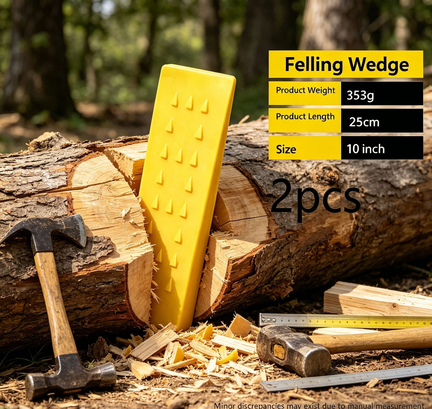 8+10 Inch Log Splitting Felling Wedges 4Pcs Farm Outdoor Tool Kit