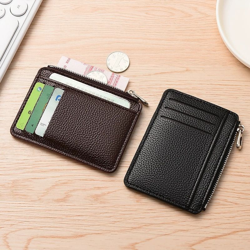 2Pcs 6 Slots Large Capacity Zipper Card Holder,Waterproof & Scratch Resistant,Compact-dark blue